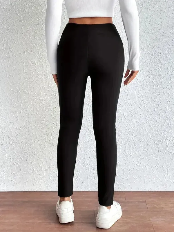 Winter Warm Plush Leggings, Thermal Casual Stretchy  Leggings For Fall & Winter, Women's Clothing