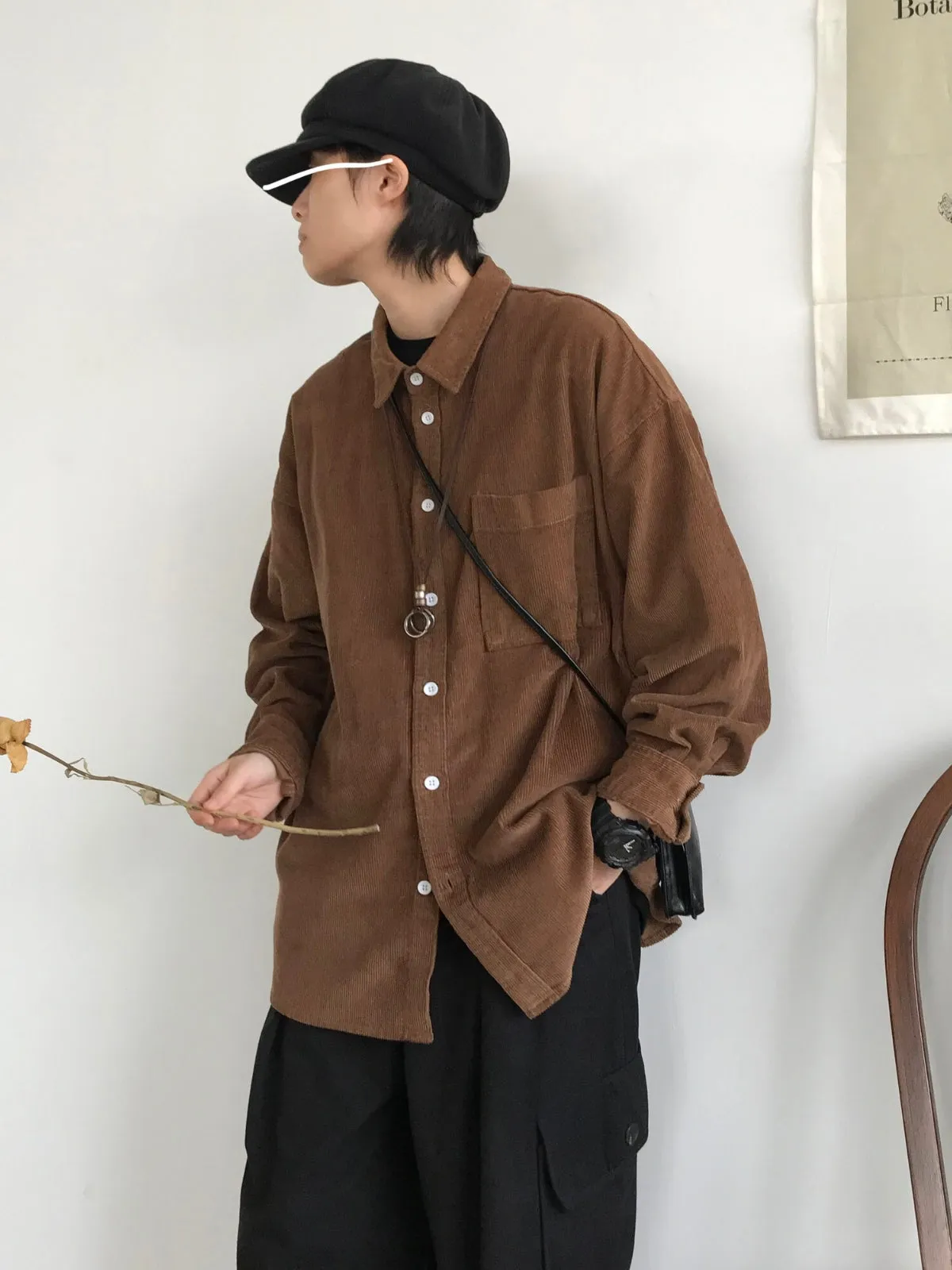 WLS Retro Corduroy Loose Warm Shirt