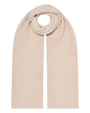 Women's Plated Rib Cashmere Scarf Toasted Sesame Brown