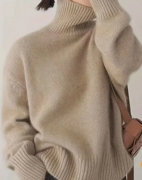 Women's Polyester Wool Feel Turtleneck – Soft, Cozy, & Luxurious