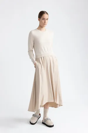 Wool, silk and cashmere dress